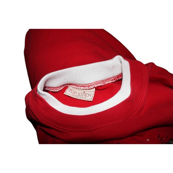 Top Stitch Women's 3XL Red w/ Embroidered Snowman Christmas Holiday Sweatshirt - Picture 5 of 5